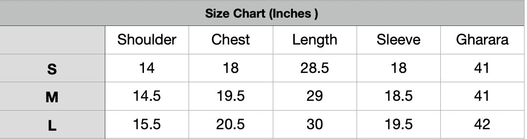 Size chart