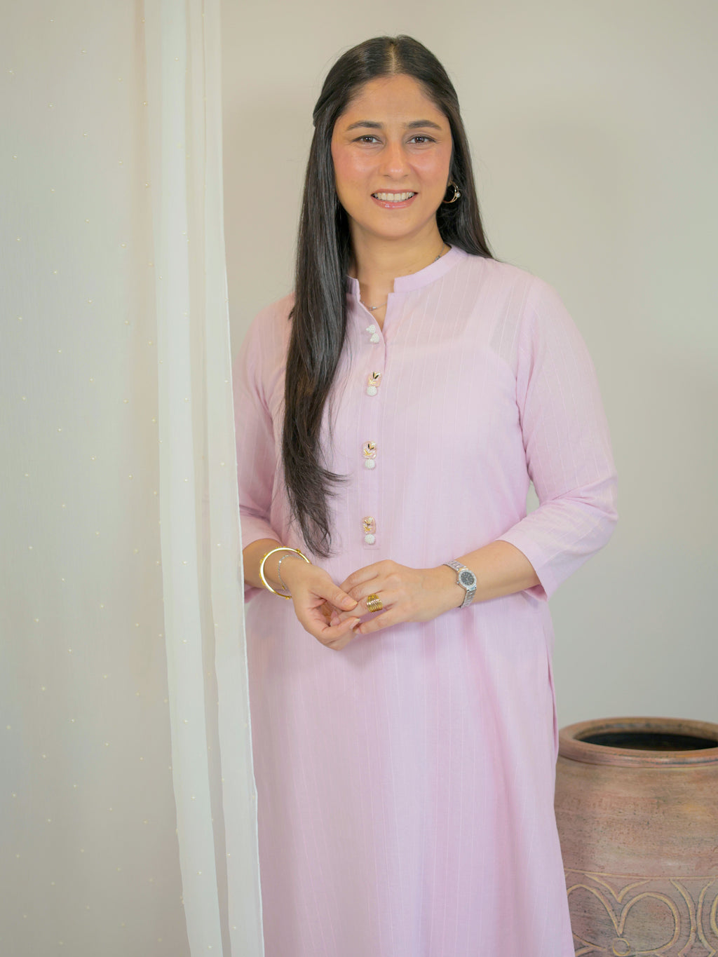 Pastel Pink Kurta & Pants Set
