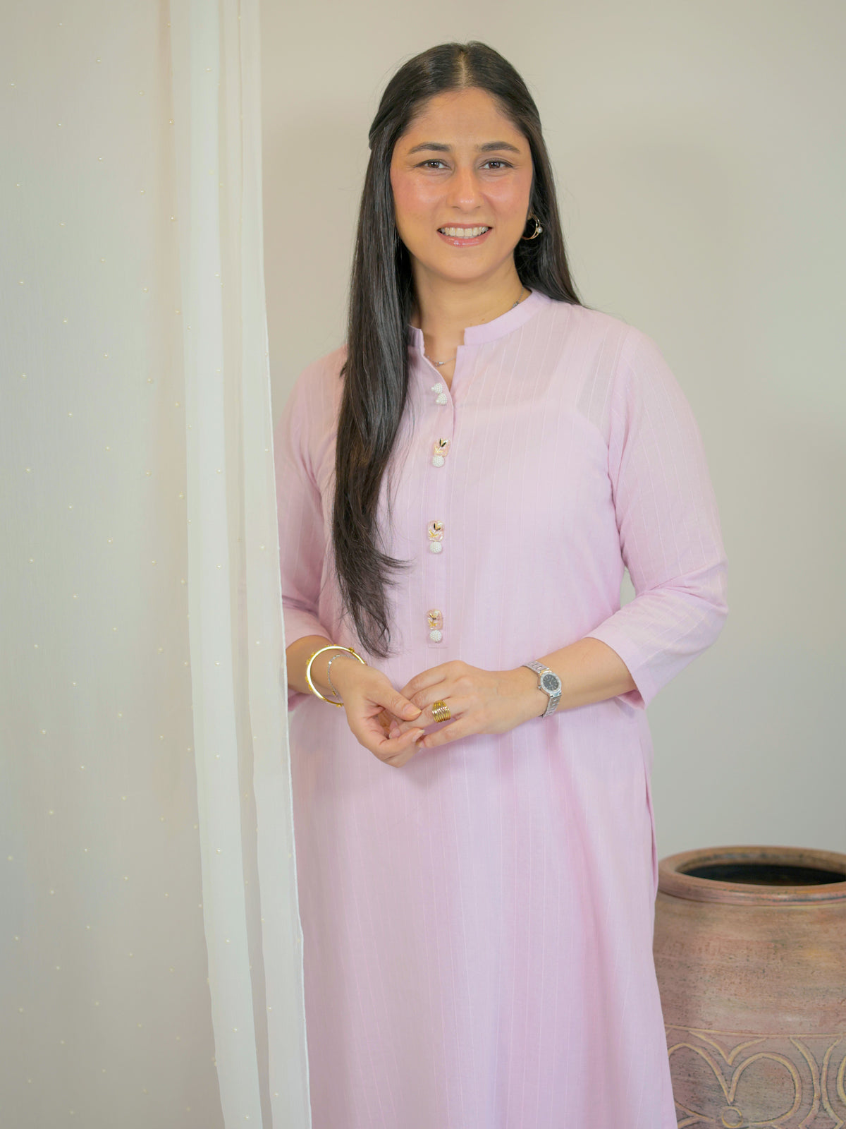 Pastel Pink Kurta & Pants Set