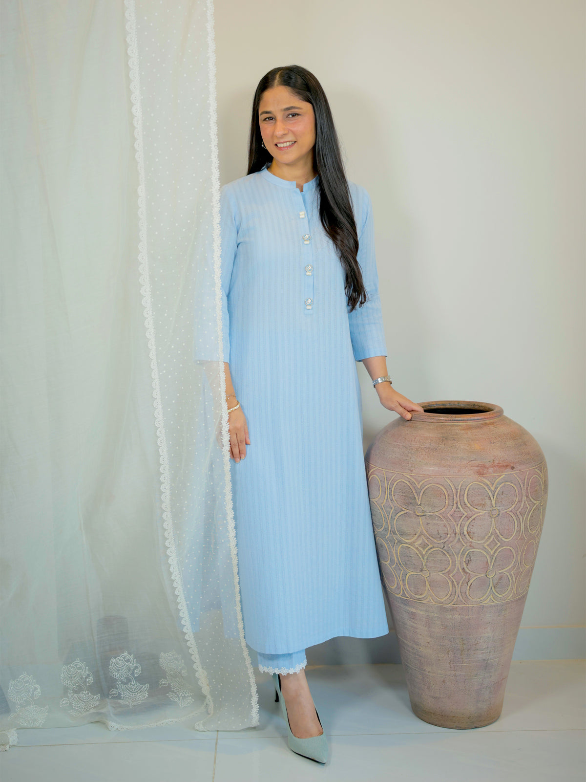 Light Blue Kurta & Pants Set