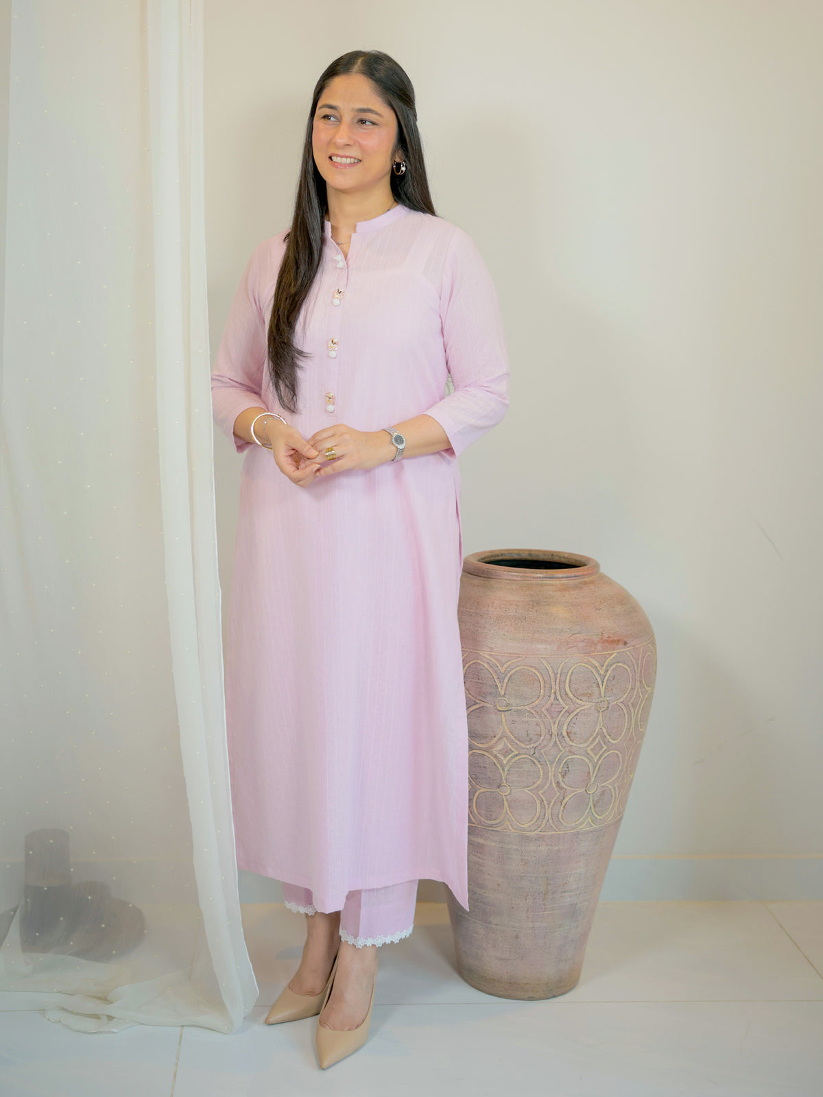 Pastel Pink Kurta & Pants Set