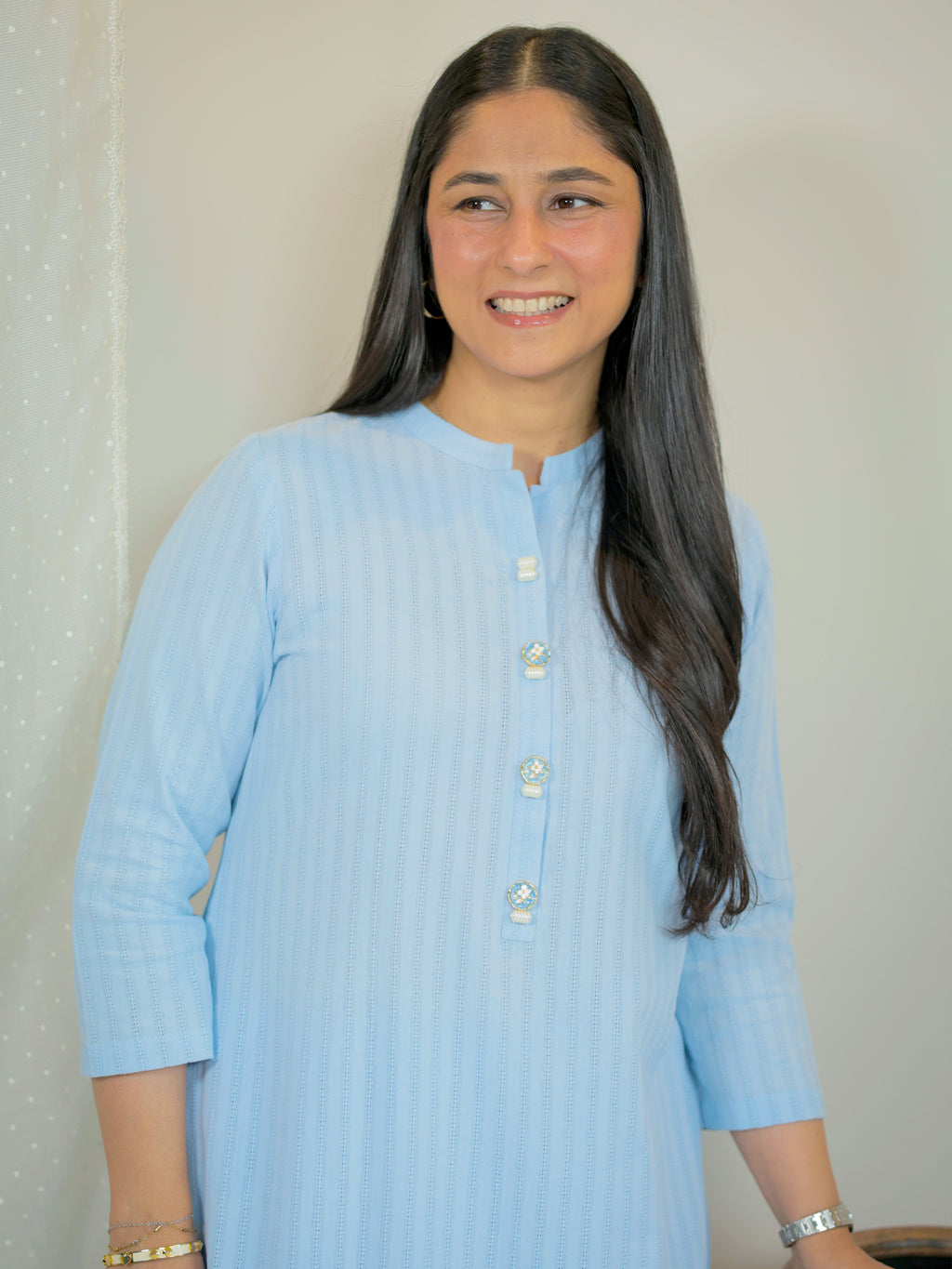 Light Blue Kurta & Slim Dhaka Pajama Set