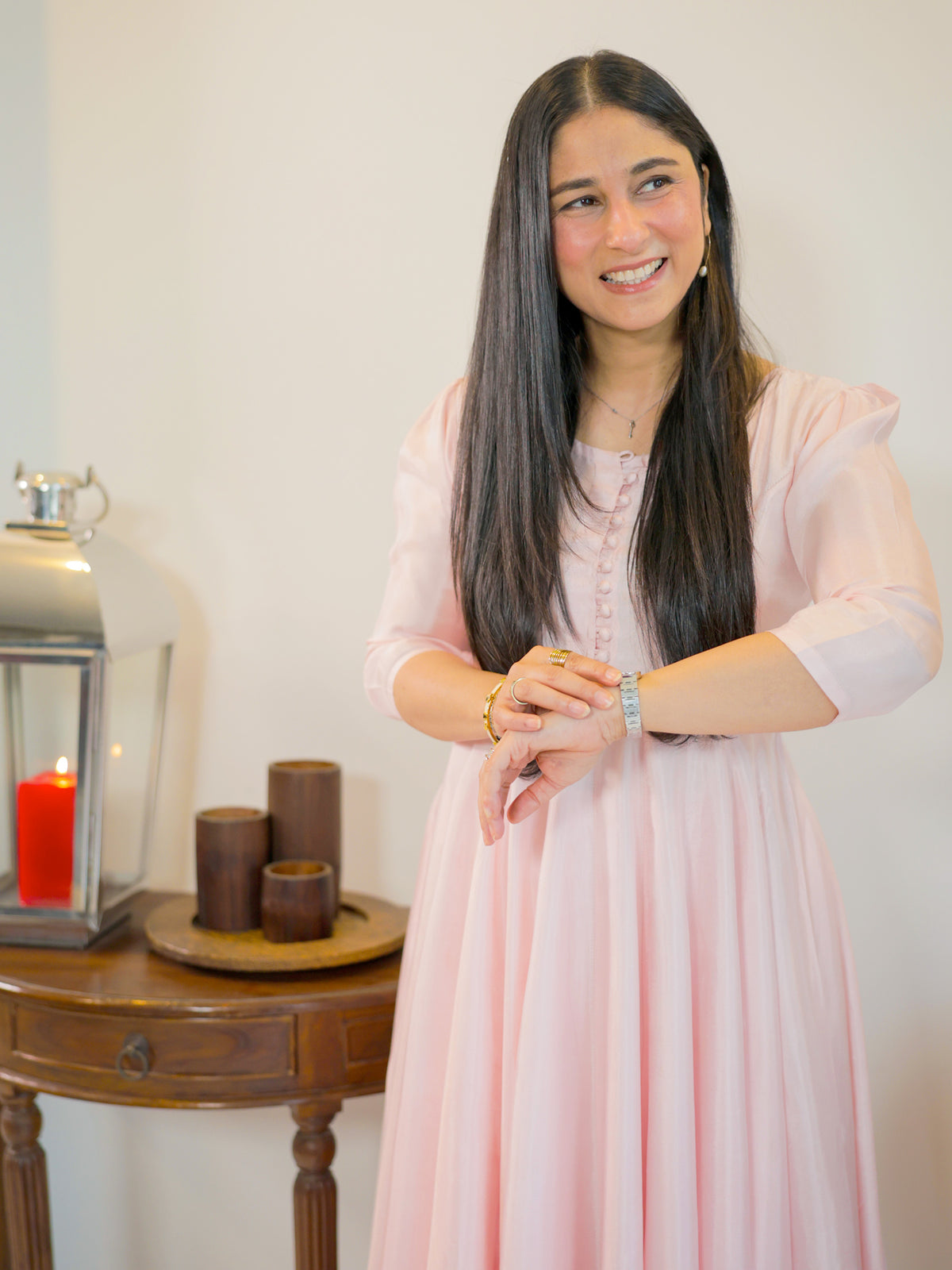Pink Pishwas With Kaliyon Wala Dhaka Pajama