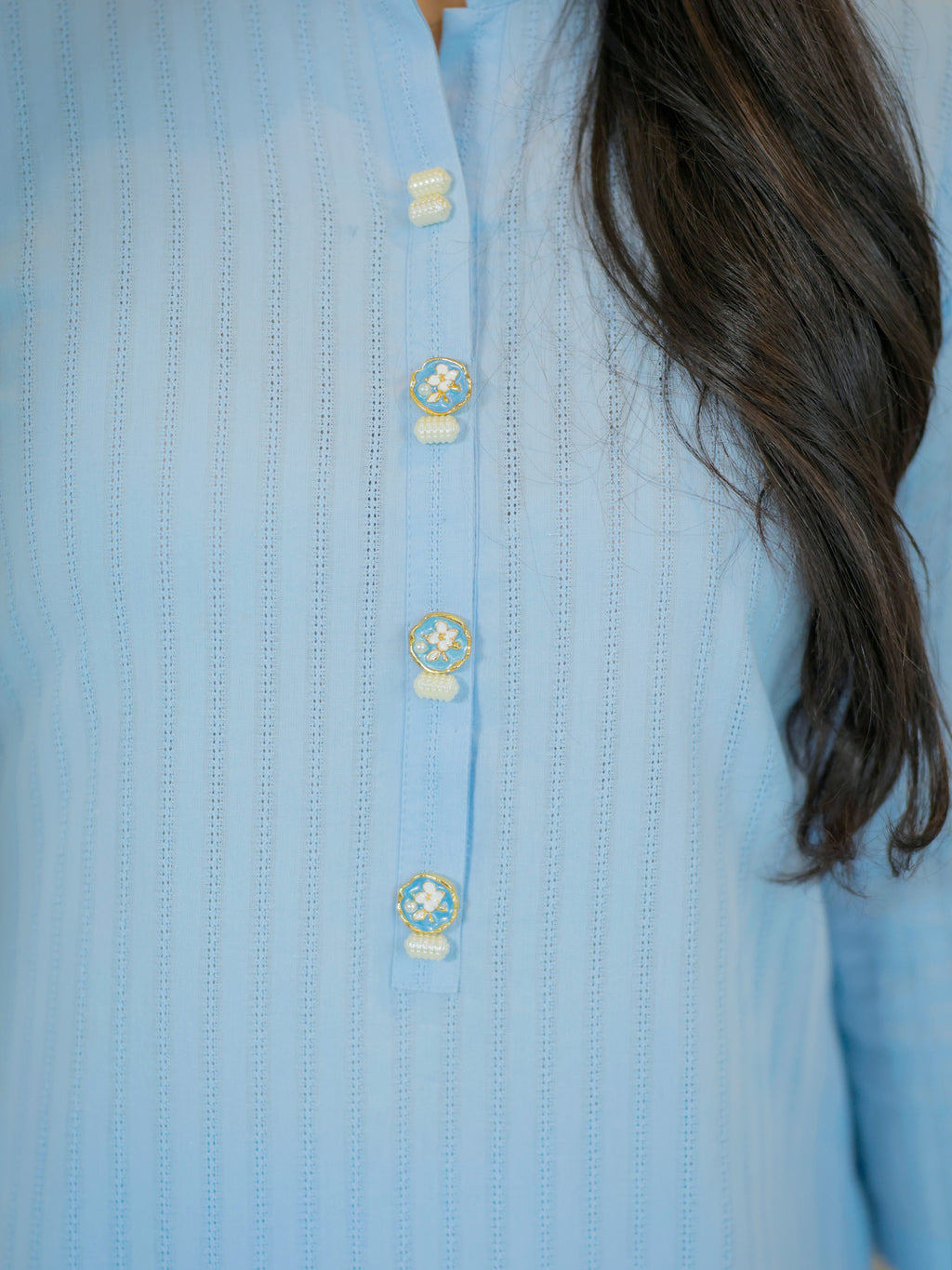 Light Blue Kurta & Slim Dhaka Pajama Set