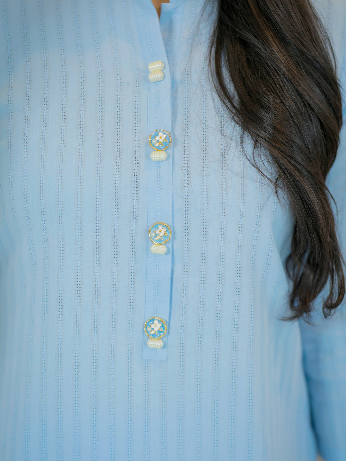 Light Blue Kurta & Slim Dhaka Pajama Set