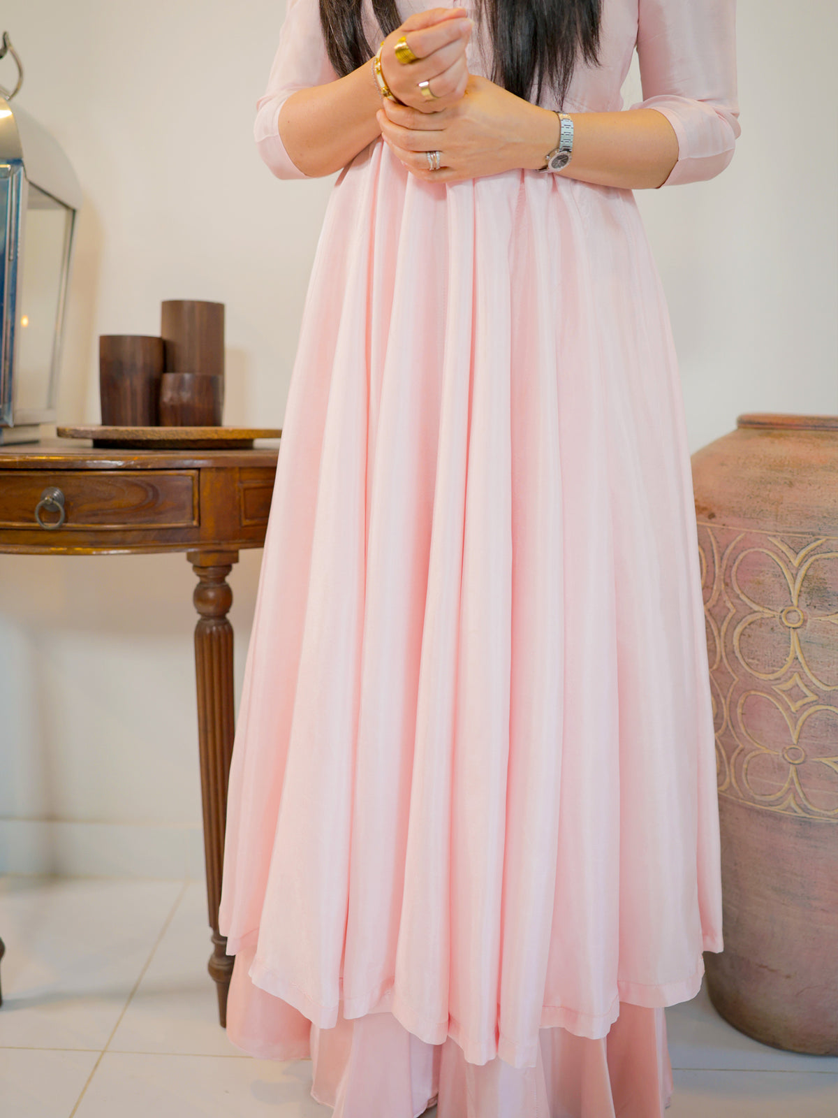 Pink Pishwas With Kaliyon Wala Dhaka Pajama