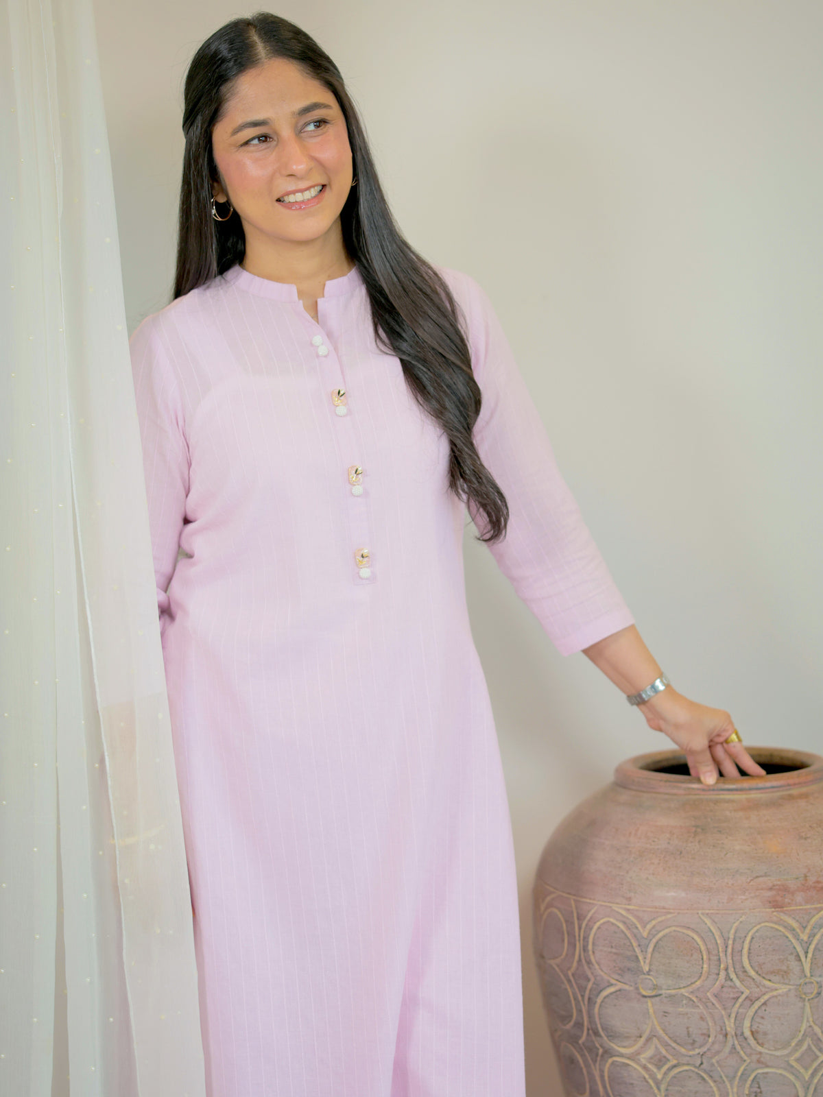 Pastel Pink Kurta & Pants Set