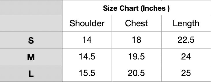 Size chart